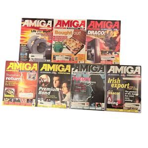 Lot of 7 Amiga Computing Magazines Includes Premium James Bond Edition Vintage